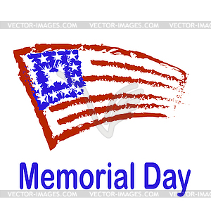 Memorial Day American Flag Background - vector image