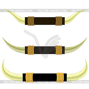 Набор различных Bull Horns - стоковый клипарт