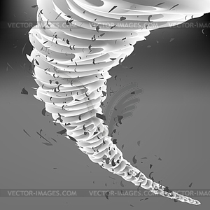 Tornado Swirl with Debris Particles - vector image