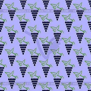 Grapes Seamless Pattern - vector clipart