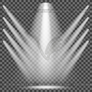 Set of White Spotlights - vector clipart