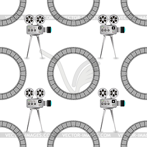 Seamless Retro Cinema Pattern - vector clipart