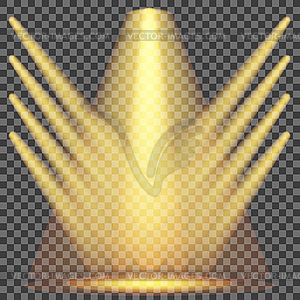 Set of Yellow Spotlights - vector image