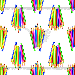 Colorful Pencils Seamles Pattern - vector image