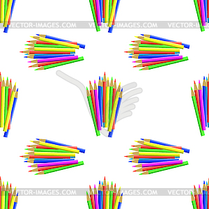 Colorful Pencils Seamless Pattern - vector clip art