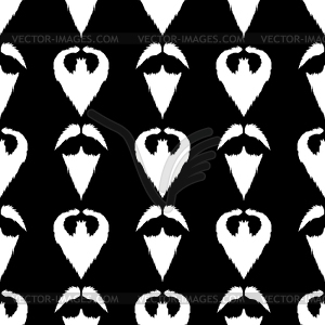 Beard Silhouette Seamless Pattern - vector image