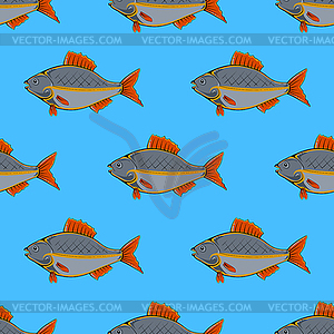 Fresh Fish Seamless Pattern - royalty-free vector clipart