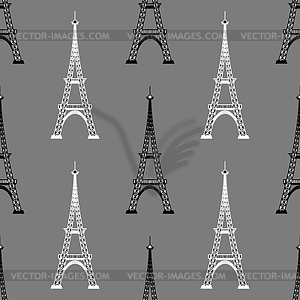 Eiffel Tower Seamless Background. French Pattern - vector clip art