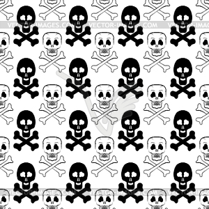 Skull Cross Bones Seamless Pattern - vector clipart
