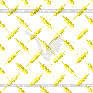 Seamless Wheat Pattern. Set of Ears - vector image