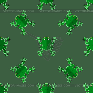Seamless Cartoon Frog Pattern - vector image