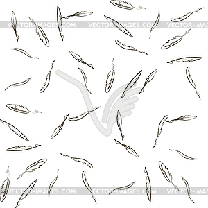 Seamless Feather Pattern - vector clipart