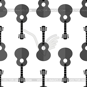 Guitar Silhouette Seamless Background - vector image