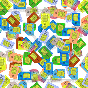 SIM-карты Бесшовные шаблон - стоковый клипарт