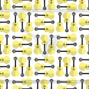 Гитара силуэт Бесшовные фона - иллюстрация в векторном формате