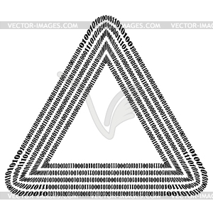 Binary Code Triangle. Numbers Concept - vector clip art