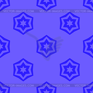 Seamless Blue Geometric David Star Background - vector clipart