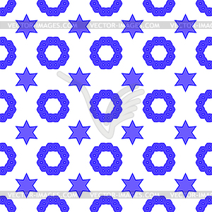 David Star Seamless Background. Symbol of Religion - vector clipart