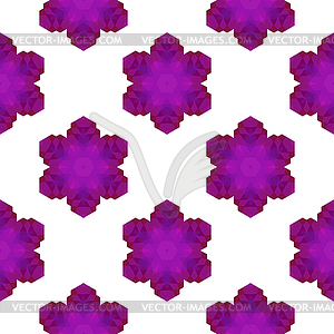 Seamless Pink Snowflake Pattern - vector image