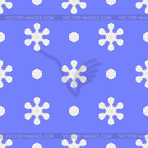 Бесшовные синий Снежинка шаблон - изображение в векторе