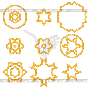 Set of Different Rope Ornaments - royalty-free vector image