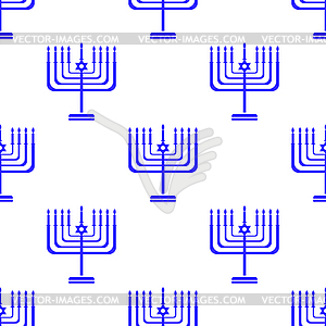 Silhouettes of Menorah Seamless Pattern - vector clipart