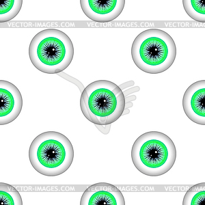 Зеленый глаз Бесшовные шаблон - векторный эскиз