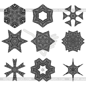 Set of Different Ornamental Rosettes - vector clipart