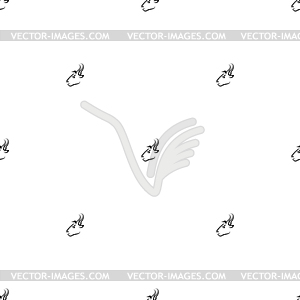 Bull Head Icon Seamless Pattern - vector image