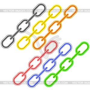 Colorful Metal Chains - vector clip art