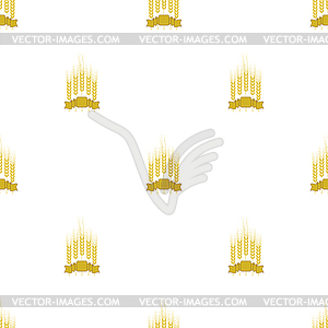 Wheats Ribbon Seamless Pattern - vector clipart