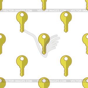 Yellow Keys Seamless Pattern - vector clipart