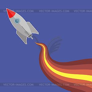 Space Rocket Flying - vector image
