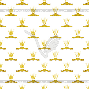 Wheats Ribbon Seamless Pattern - vector image