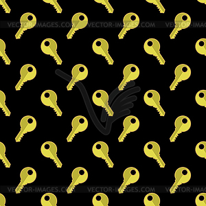 Seamless Gold Key Pattern - vector clip art