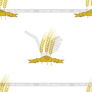 Wheats Ribbon Seamless Pattern - vector clipart