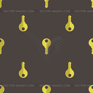 Seamless Gold Key Pattern - vector clip art