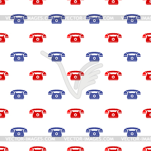 Retro Phone Pattern. Silhouette of Old Telephone - vector clip art