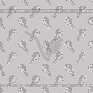 Seamless Grey Key Pattern - vector clipart