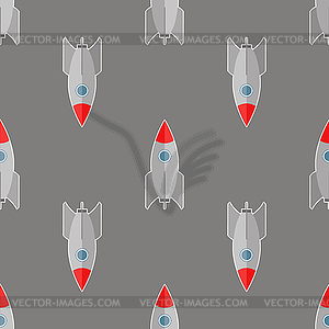Космическая ракета Летучий Бесшовные шаблон - векторизованное изображение