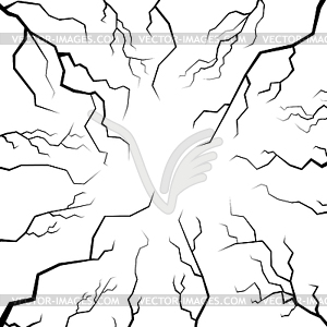 Cracks for Disaster Design. Earths Crust - vector clipart