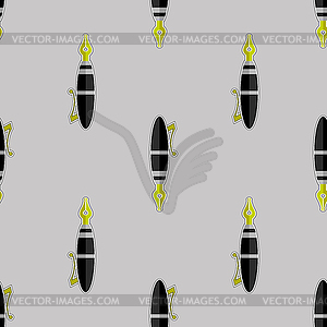 Fountain Pen Seamless Pattern - vector clip art