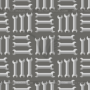 Set of Metallic Wrench Seamless Pattern - vector clip art