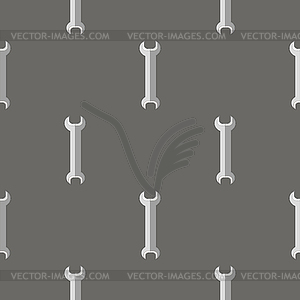 Set of Metallic Wrench Grey Seamless Pattern - royalty-free vector clipart