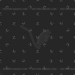 Grey Cats Seamless Pattern. Animal Pets - vector image