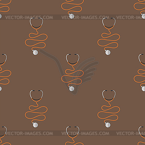 Medical Stethoscope Icon Seamless Pattern - vector clipart