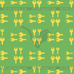 Seamless Gold Key Pattern - vector clip art