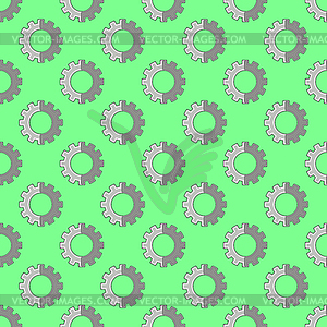 Seamless Gear Pattern. Industrial Background - vector image