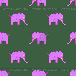 Pink Elephant Seamless Pattern - vector clipart