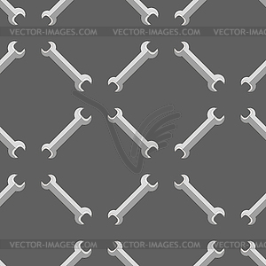 Set of Metallic Wrench Grey Seamless Pattern - vector clip art